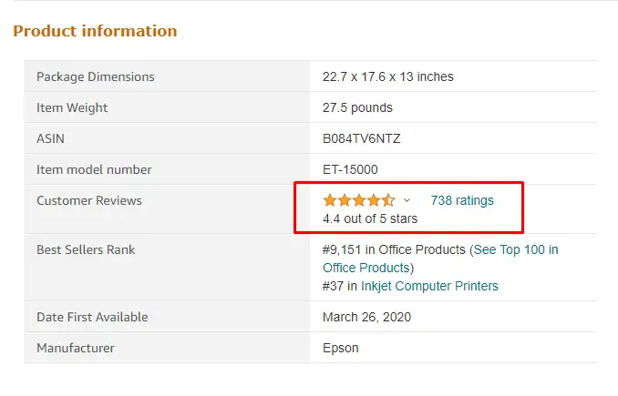 user reviews of epson ecotank et-15000 on amazon